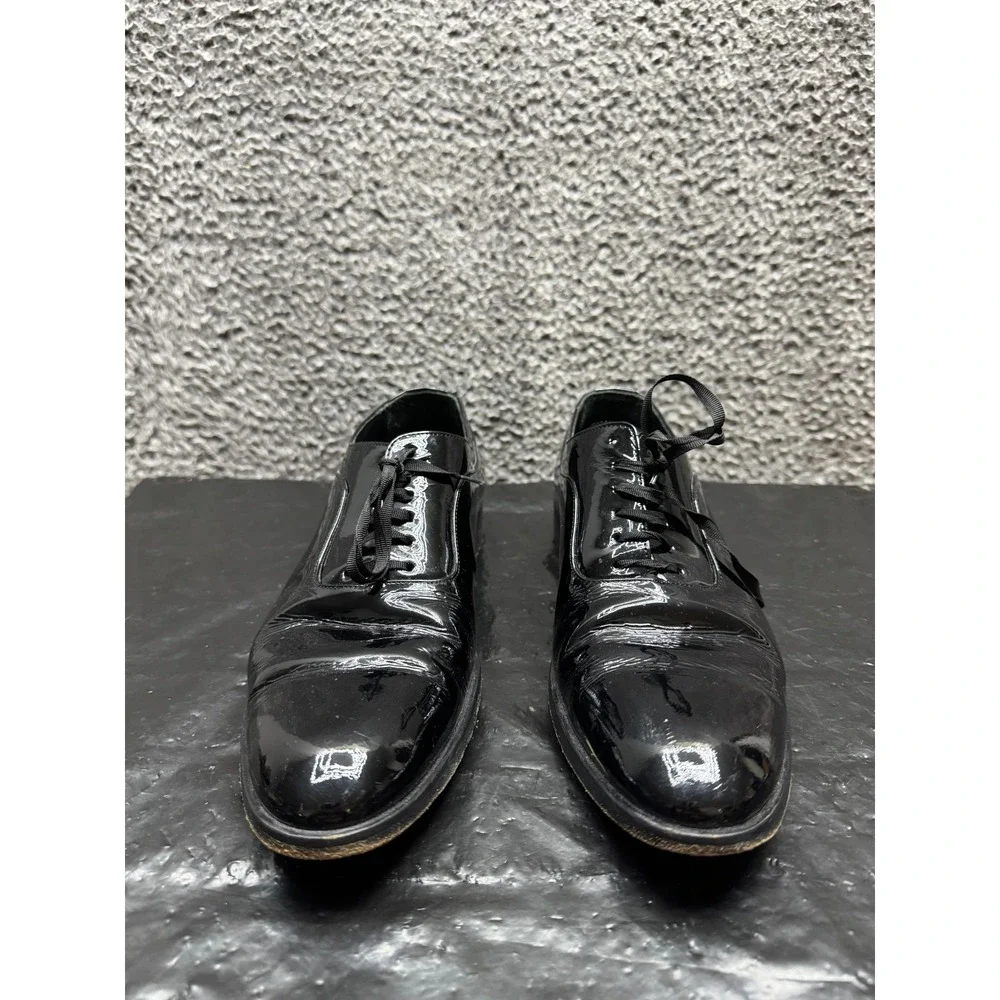SuitSupply Tuxedo Oxford Patent‎ Leather Lace Up Shoes Black Mens Size 11.5 US